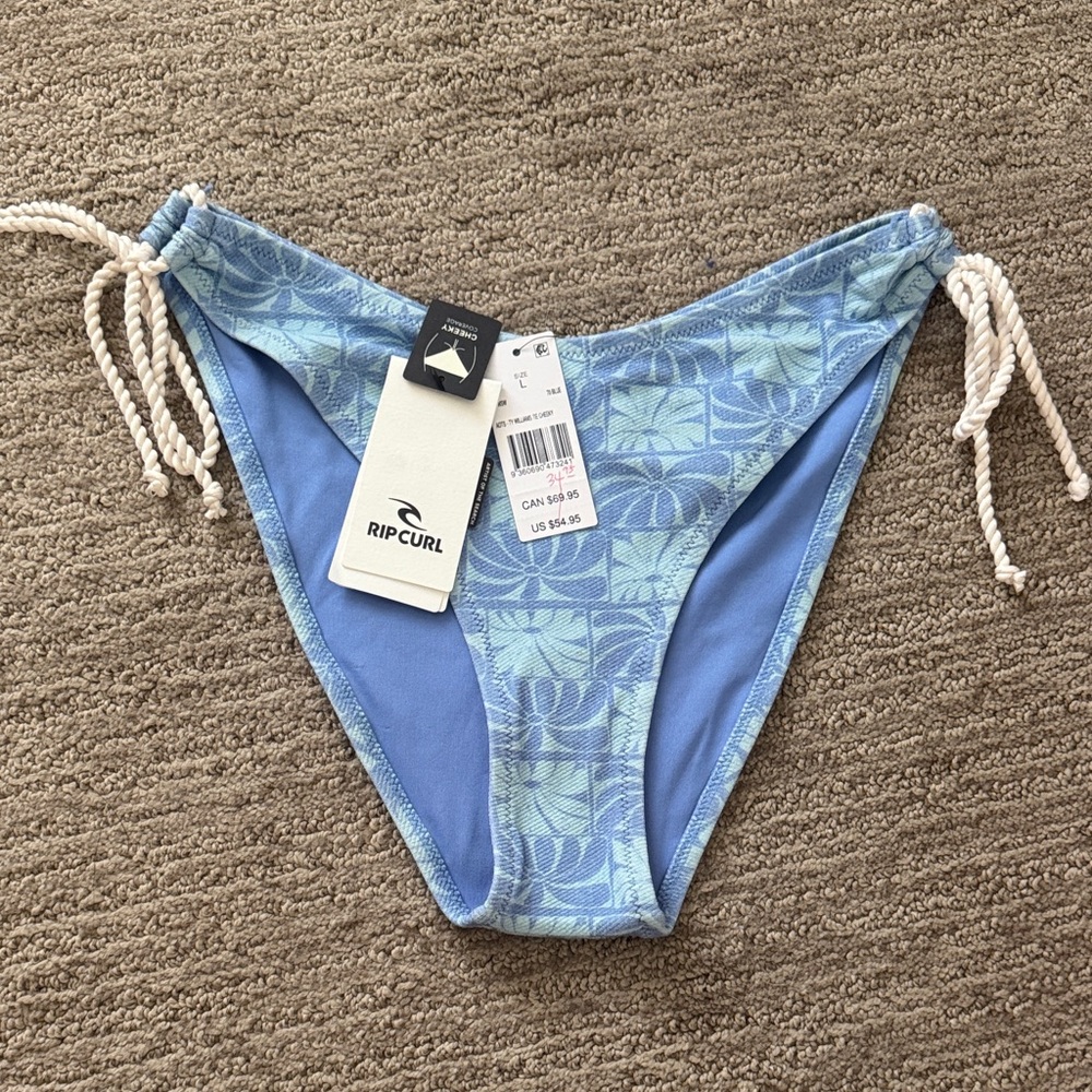 Rip Curl Light Blue Floral Bikini Bottom
